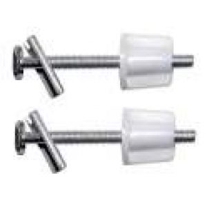 Fixation pour abattant, vis acier 6 x 75, la paire