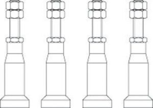 Fixations Bette pour pieds de receveurs de douche >= 120 cm 100 – 130 mm