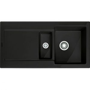 Franke Maris Evier encastrable céramique, 1 bac avec égouttoir et plage 1000 mm (124033)