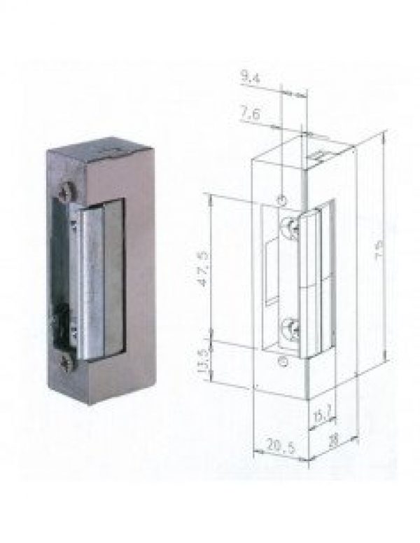 Gâche électrique à émission encastrée