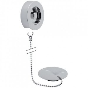 Geberit Kit de montage prêt à l’emploi pour Vidage Baignoire avec bouchon et chaîne 52cm (240468)