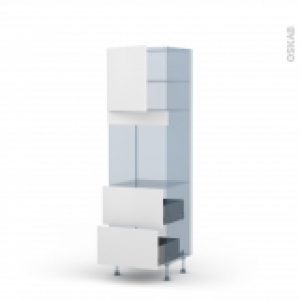 Ginko Blanc Kit Renovation 18 Colonne Four N1657 1 Porte 2 Casseroliers L60Xh195Xp60