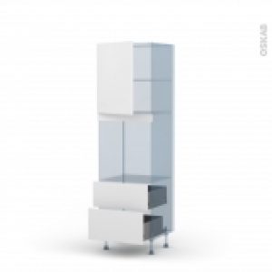 Ginko Blanc Kit Renovation 18 Colonne Four Niche 60 N2158 1 Porte 2 Casseroliers L60Xh195Xp60