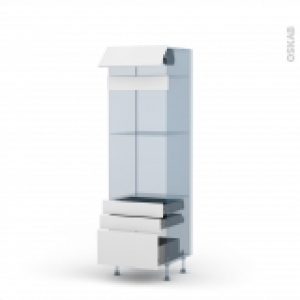 Ginko Blanc Kit Renovation 18 Colonne Fourmo 45 N559 1 Abattant 3 Tiroirs L60Xh195Xp60