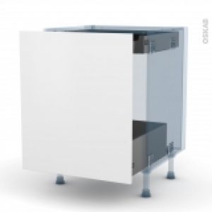 Ginko Blanc Kit Renovation 18 Meuble Bas Coulissant 1 Porte 1 Tiroir Anglaise L60Xh70Xp60