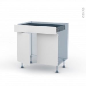 Ginko Blanc Kit Renovation 18 Meuble Bas Cuisine 2 Portes 1 Tiroir L80Xh70Xp60