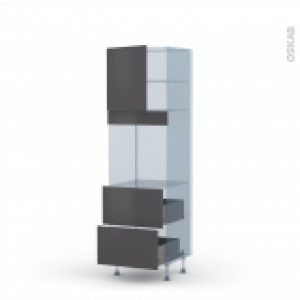 Ginko Gris Kit Renovation 18 Colonne Four N1657 1 Porte 2 Casseroliers L60Xh195Xp60