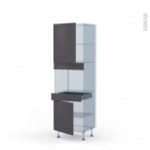 Ginko Gris Kit Renovation 18 Colonne Four Niche 45 N2156 2 Portes 1 Tiroir L60Xh195Xp60