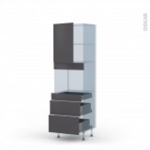Ginko Gris Kit Renovation 18 Colonne Four Niche 45 N2158 1 Porte 3 Tiroirs L60Xh195Xp60