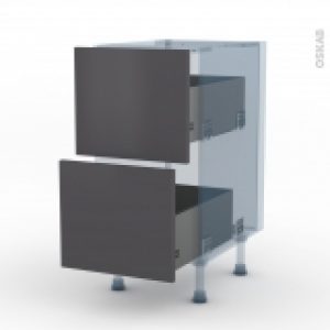 Ginko Gris Kit Renovation 18 Meuble Casserolier 2 Tiroirs L40Xh70Xp60