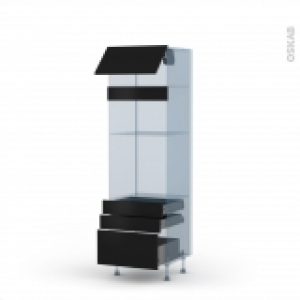 Ginko Noir Kit Renovation 18 Colonne Fourmo 3638 N1059 1 Abattant 3 Tiroirs L60Xh195Xp60