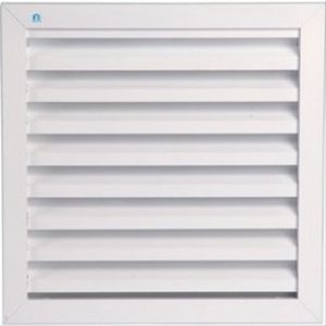Grille murale alu blanc 400×400, prof.à encastrer 28,5