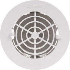 Grille ronde blanche à fermeture Nicoll -NF-  pour tube PVC Ø125