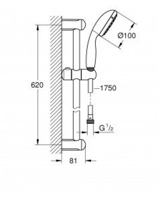 GROHE – Ensemble de douche Tempesta II 600 – 27598001