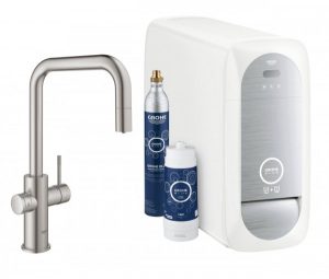 Grohe Kit de démarrage – Mitigeur bec U Blue Home Chromé (31543)