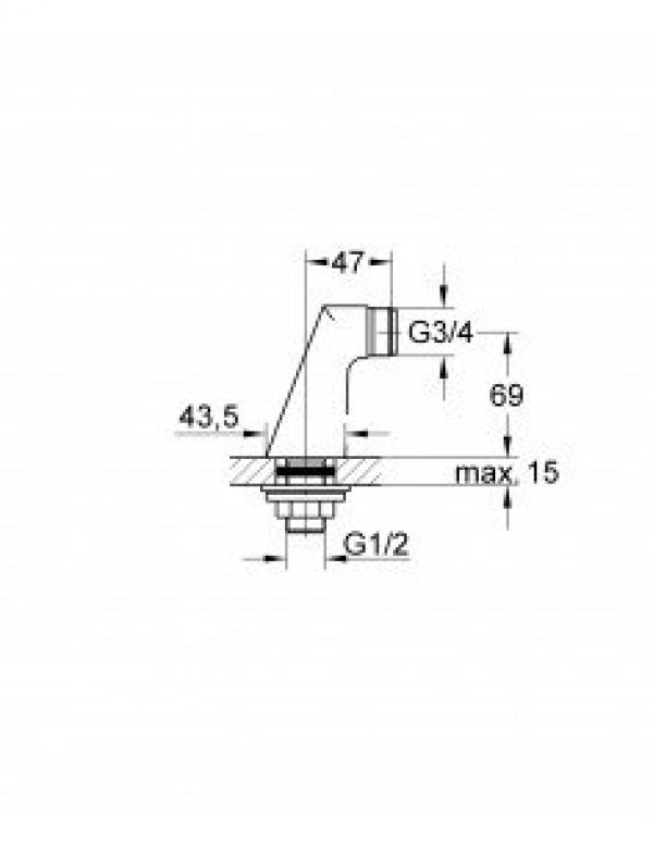 GROHE Raccord Colonnette 1/2 Pouces 12030000