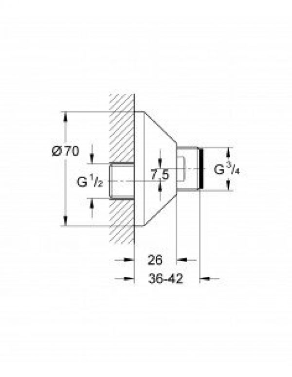 GROHE – raccord S à rosace – 12075000