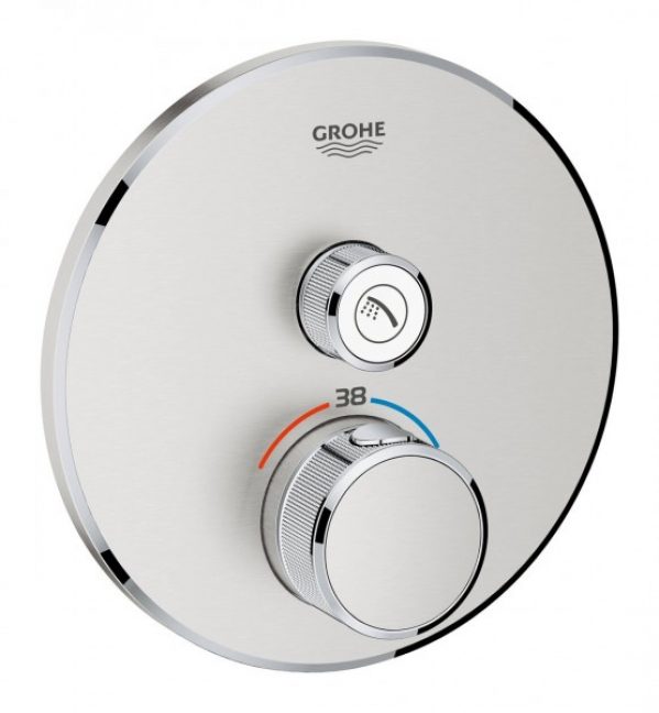 Grohe Thermostatique pour installation encastrée 1 sortie Grohtherm SmartControl Hard Graphite Bross