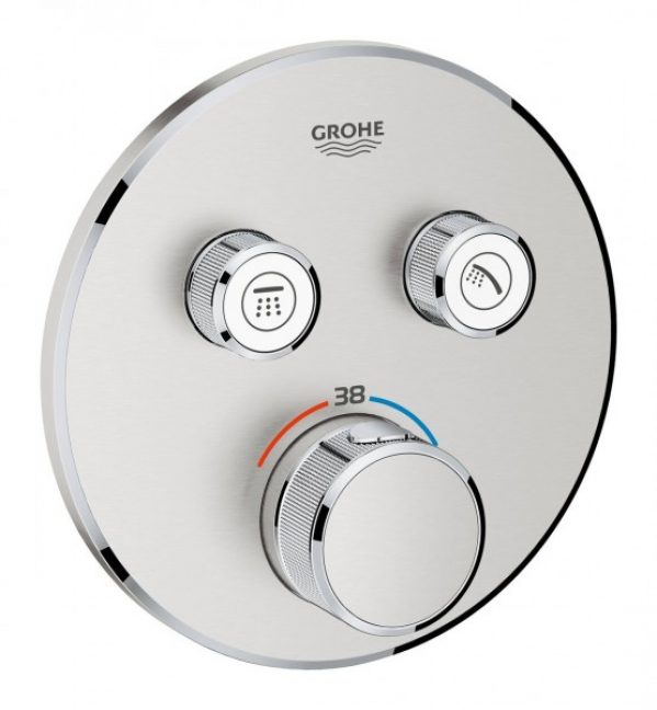 Grohe Thermostatique pour installation encastrée 2 sorties Grohtherm SmartControl Hard Graphite Bros