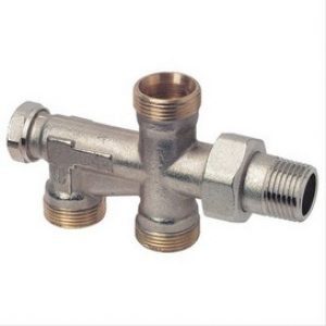 Groupe raccordement au sol bitube 3/4 EK M1/2 pour radiateur 4 entrées