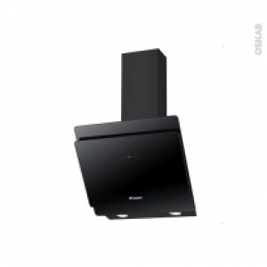 Hotte De Cuisine Aspirante Inclinee 60Cm Verre Noir Candy Cvma60N