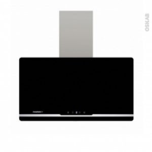 Hotte De Cuisine Aspirante Verticale 90Cm Verre Noir Rosieres Rvspn98
