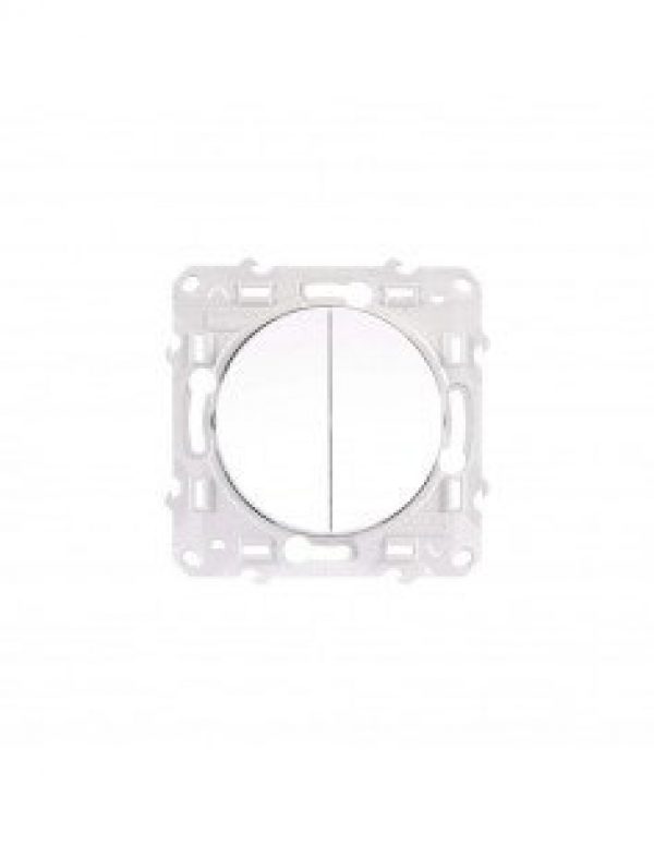 Interrupteur poussoir double va-et-vient Blanc SCHNEIDER Odace à…