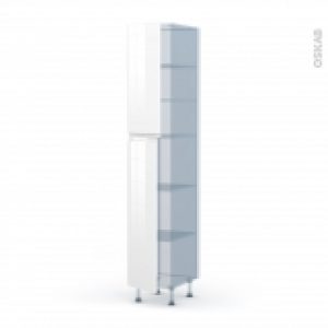 Ipoma Blanc Brillant Kit Renovation 18 Armoire Etagere N2326 2 Portes L40Xh217Xp60
