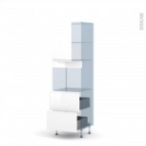 Ipoma Blanc Brillant Kit Renovation 18 Colonne Four Niche 45 N2157 1 Porte 2 Casseroliers L60Xh195Xp60