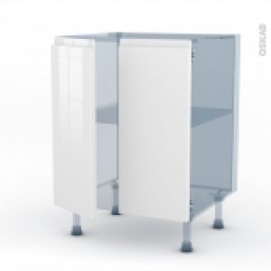 Ipoma Blanc Brillant Kit Renovation 18 Meuble Bas Cuisine 2 Portes L60Xh70Xp60