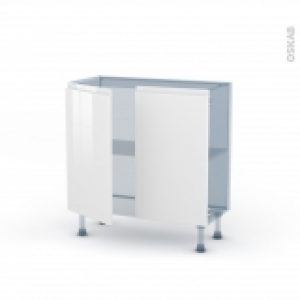 Ipoma Blanc Brillant Kit Renovation 18 Meuble Bas Prof37 2 Portes L80Xh70Xp375