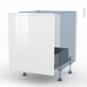 Ipoma Blanc Brillant Kit Renovation 18 Meuble Sous Evier 1 Porte Coulissante L60Xh70Xp60