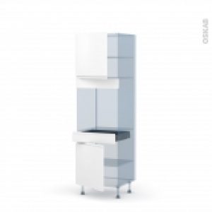 Ipoma Blanc Mat Kit Renovation 18 Colonne Four N1616 2 Portes 1 Tiroir L60Xh195Xp60
