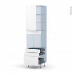 Ipoma Blanc Mat Kit Renovation 18 Colonne Four N2459 1 Porte 3 Tiroirs L60Xh217Xp60