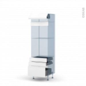 Ipoma Blanc Mat Kit Renovation 18 Colonne Fourmo 45 N559 1 Abattant 3 Tiroirs L60Xh195Xp60