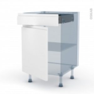Ipoma Blanc Mat Kit Renovation 18 Meuble Bas Cuisine 1 Porte 1 Tiroir L50Xh70Xp60