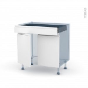 Ipoma Blanc Mat Kit Renovation 18 Meuble Bas Cuisine 2 Portes 1 Tiroir L80Xh70Xp60