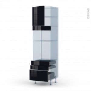Keria Noir Kit Renovation 18 Colonne Fourmo 3638 N1659 1 Porte 3 Tiroirs L60Xh217Xp60