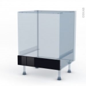Keria Noir Kit Renovation 18 Meuble Bas Four Bandeau Bas L60Xh70Xp60