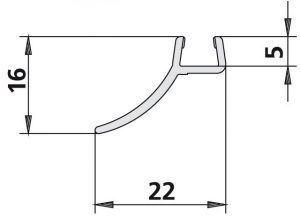 Kermi GIA / GIA XP Joint d&rsquo;étanchéité vertical Chromé/Or (2534090)