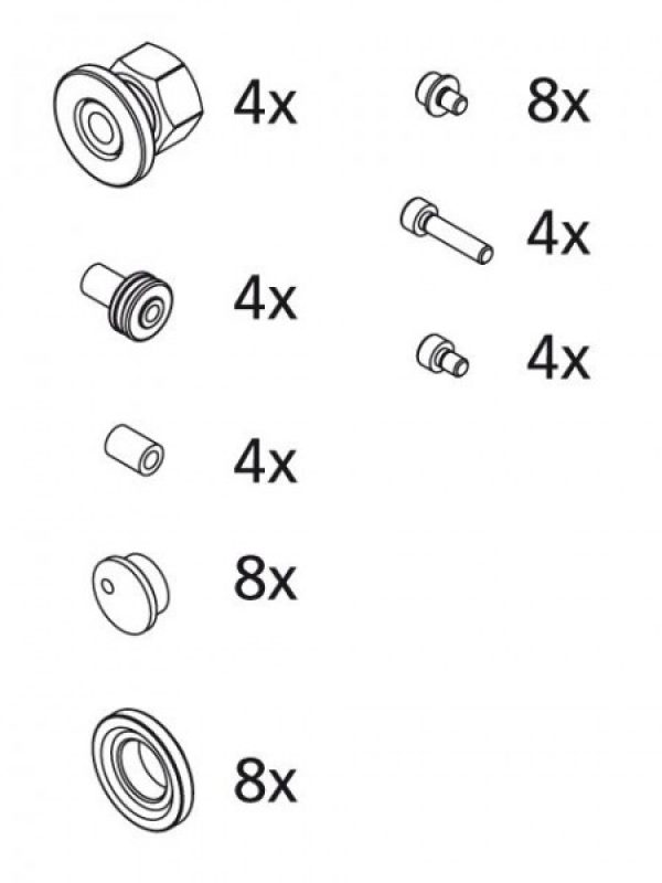 Kermi IBIZA 2000 Fixations / roulettes (2533578)