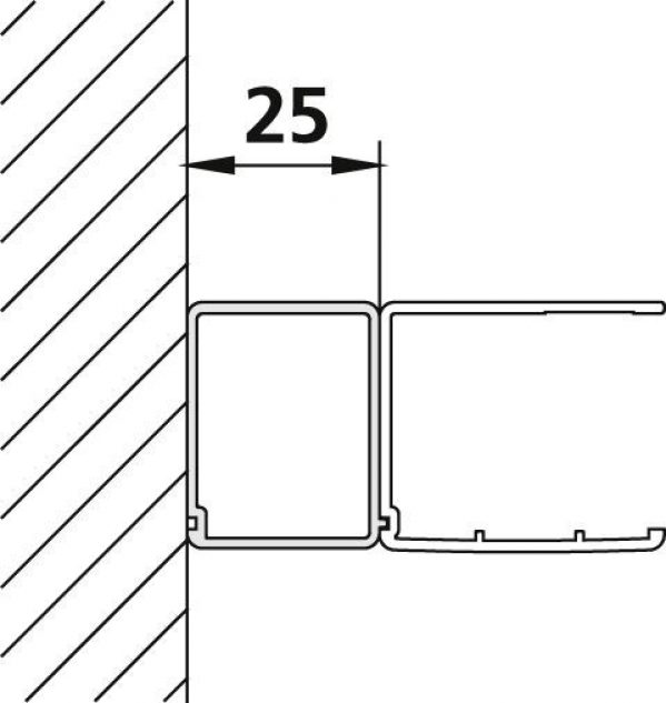 Kermi LIGA Profilé d&rsquo;élargissement Argent mat brillant
