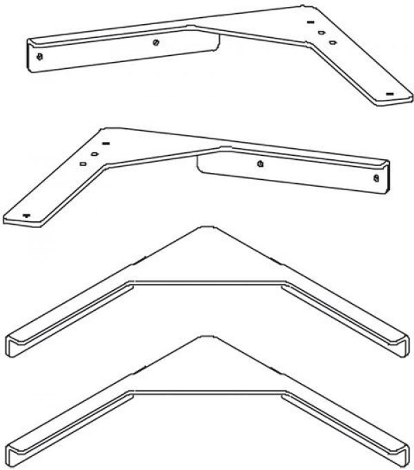 Kermi NOVA 2000 Equerre de renfort Argent mat brillant