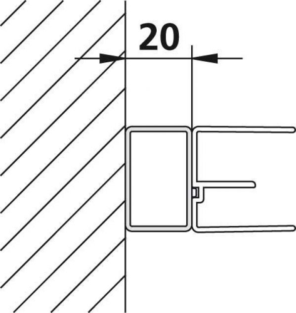 Kermi RAYA Profilé d&rsquo;élargissement Argent mat brillant
