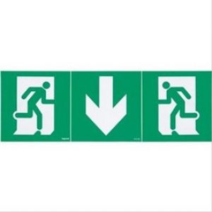 Kit de 3 étiquettes d&rsquo;évacuation adhésives BAES, modulable