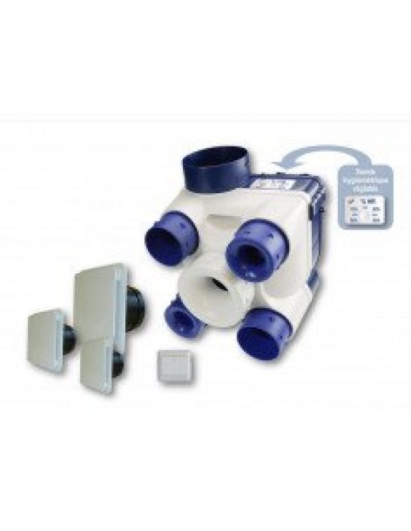 Kit VMC UNELVENT DECO DHU a detection d’humidite + 3 bouches 603116