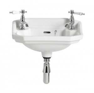 Lavabo Colonne Heritage Granley semi encastré avec 2 trous de robinetterie