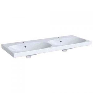 Lavabo Double Geberit Acanto Trop-Plein 1200x168x482mm Blanc