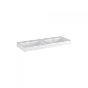 Lavabo Double Geberit iCon 2 Trous Trop-Plein 1200x160x485mm Blanc