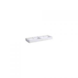 Lavabo Double Geberit Renova Plan 2 Trous Trop-Plein 1300x190x480mm Blanc